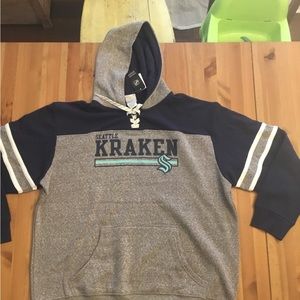 NWT Men’s Medium NHL Seattle Hockey Kraken laces Hoodie w/ Kangaroo pocket